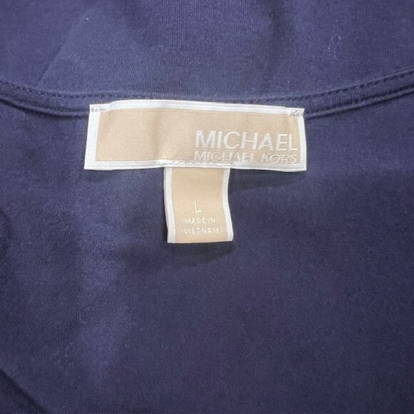 Michael Kors Navy Cold Shoulder Blouse Size L - Picture 8 of 8